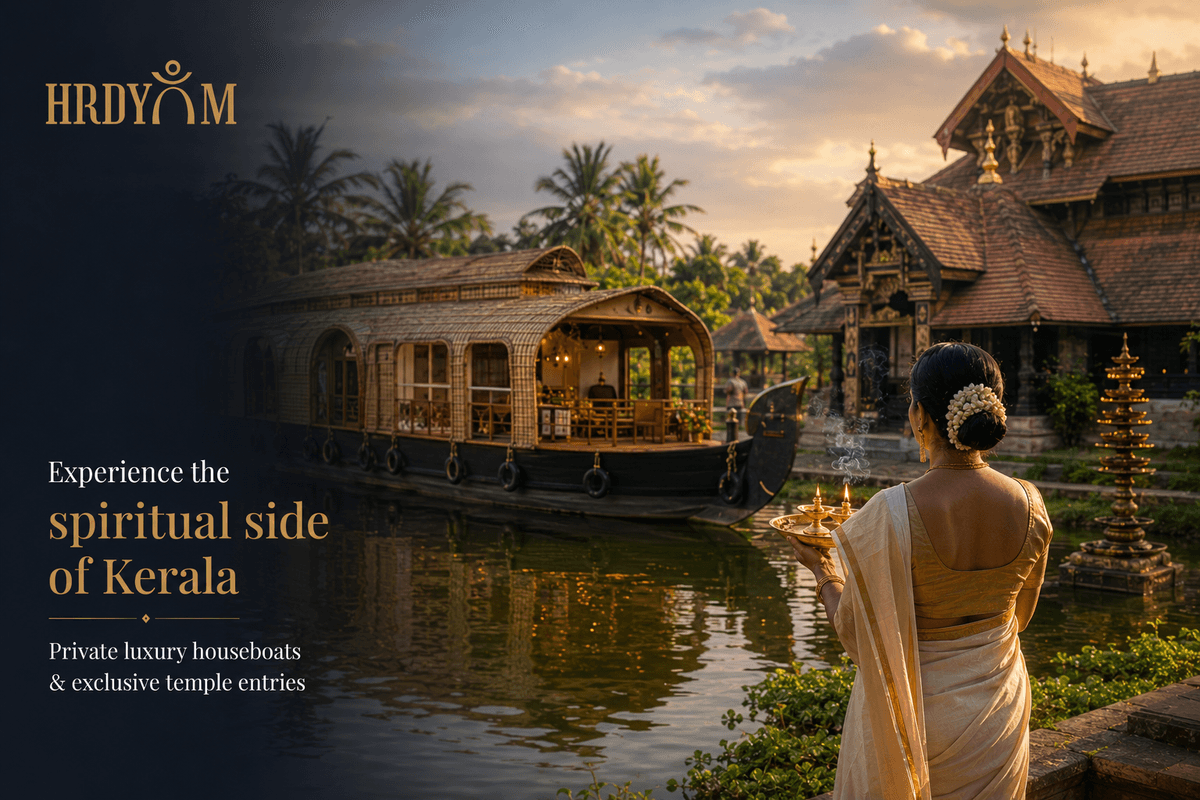 Where every private houseboat journey leads to Kerala's timeless spiritual heritage