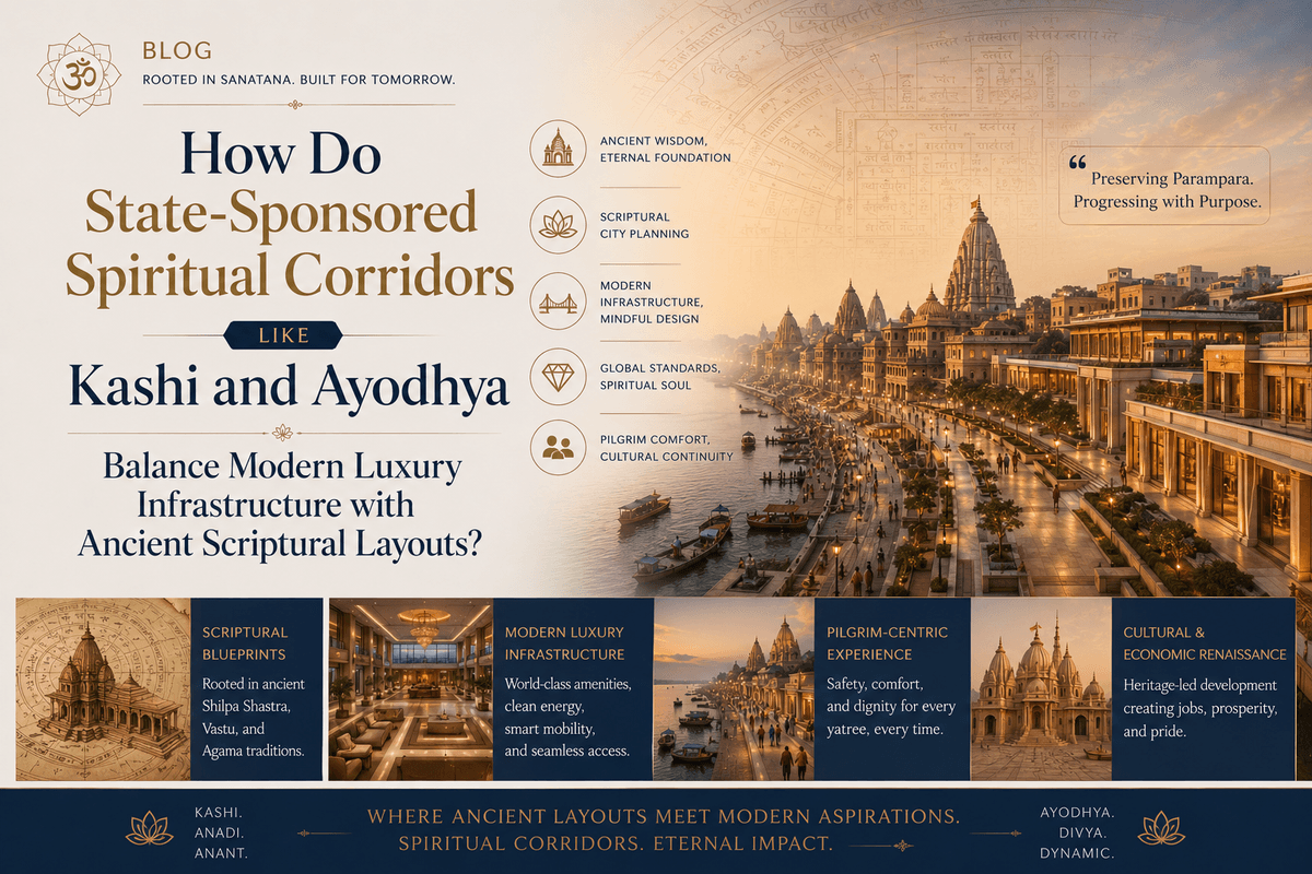 How Do State-Sponsored Spiritual Corridors Like Kashi and Ayodhya Balance Modern Luxury Infrastructure with Ancient Scriptural Layouts?