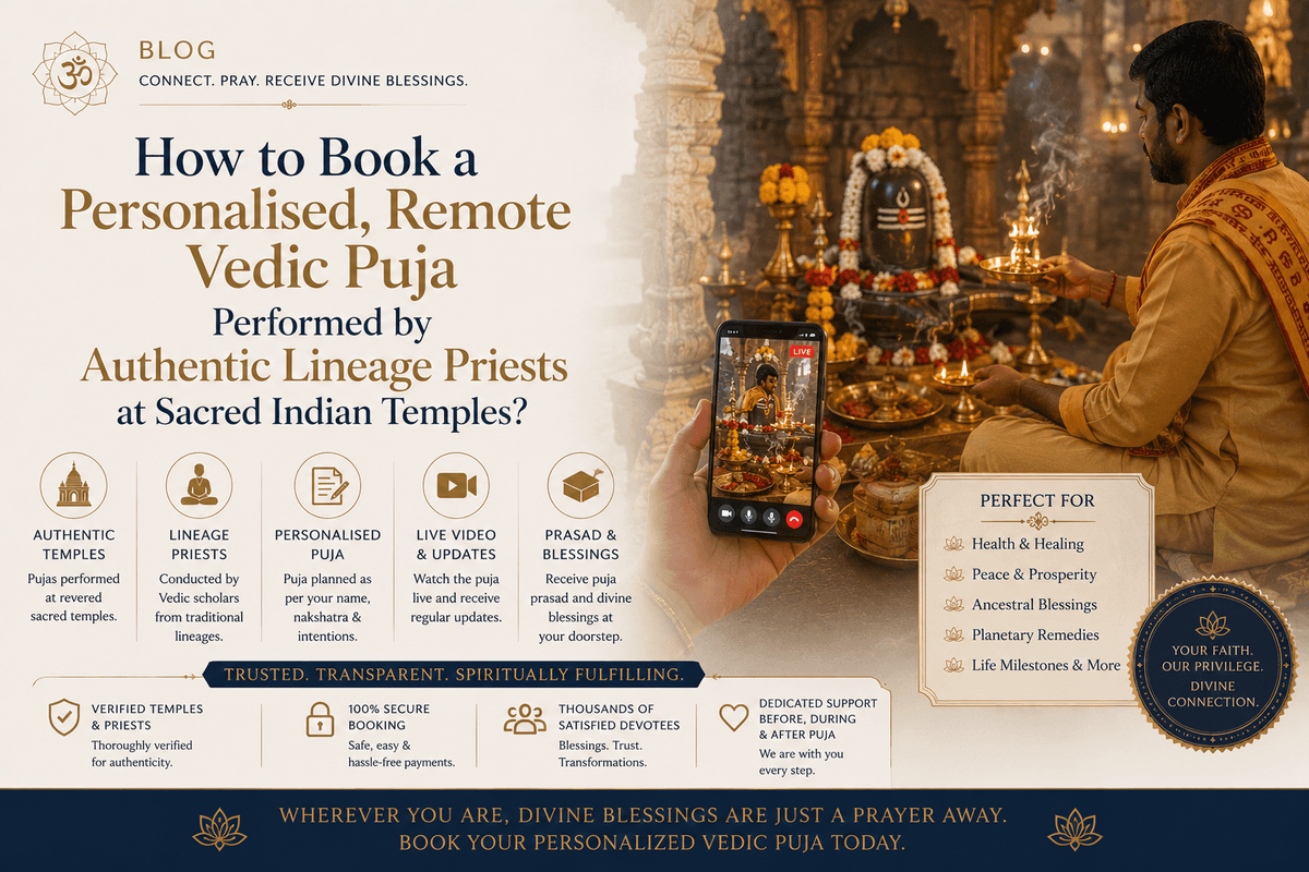 How to Book a Personalised, Remote Vedic Puja Performed by Authentic Lineage Priests at Sacred Indian Temples?