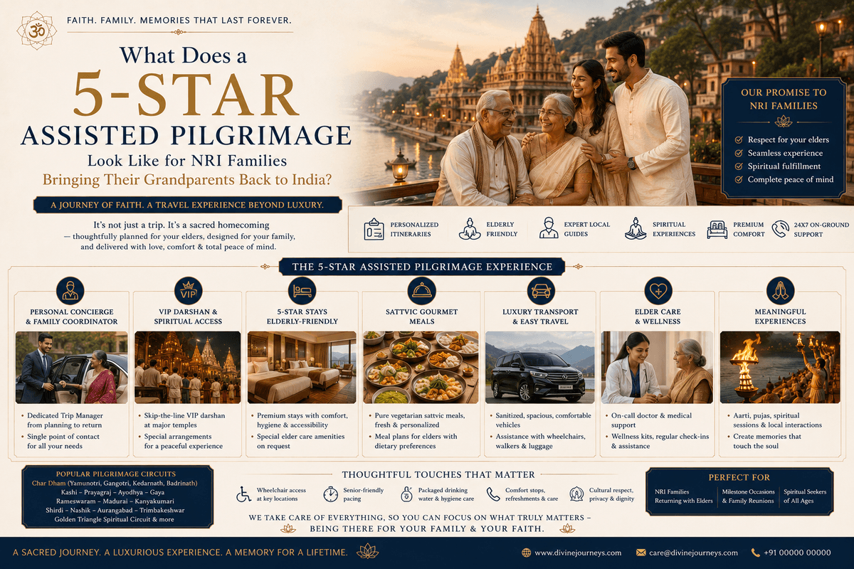 What Does a 5-Star Assisted Pilgrimage Look Like for NRI Families Bringing Their Grandparents Back to India?