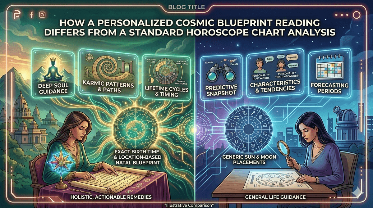 How Does a Personalised Cosmic Blueprint Reading Differ from a Standard Horoscope Chart Analysis?