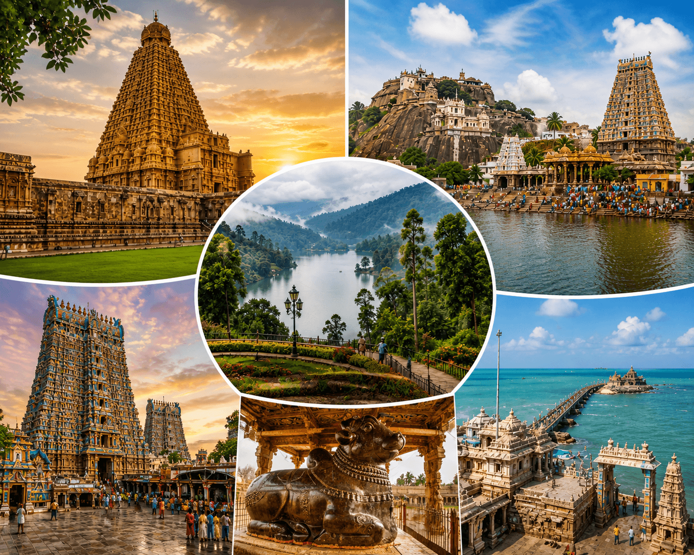 Thanjavur - Tiruchirappalli - Kodaikanal - Madurai - Rameswaram Temple